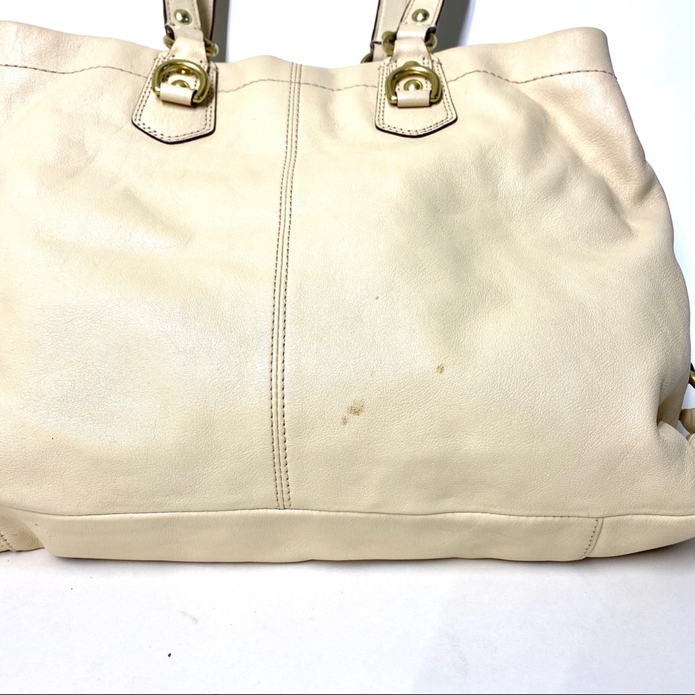 Auth COACH Ashley Leather Carryall F15513 Beige - Picture 4 of 8